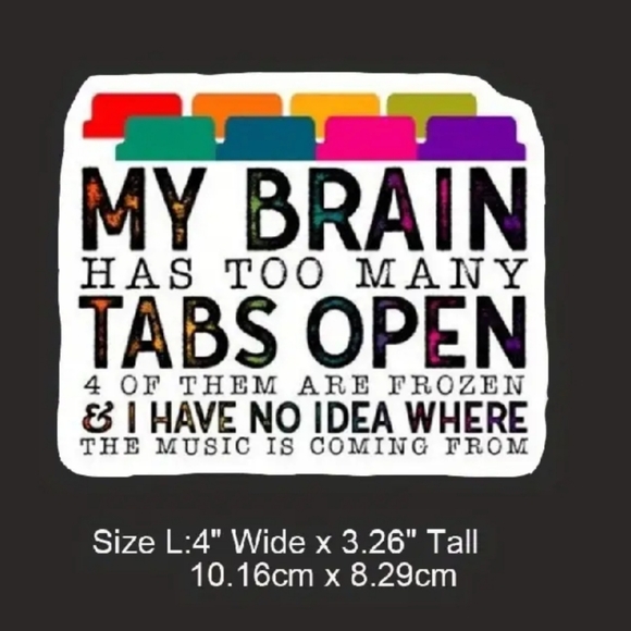 Humorous Brain Tabs Sticker - Picture 4 of 4